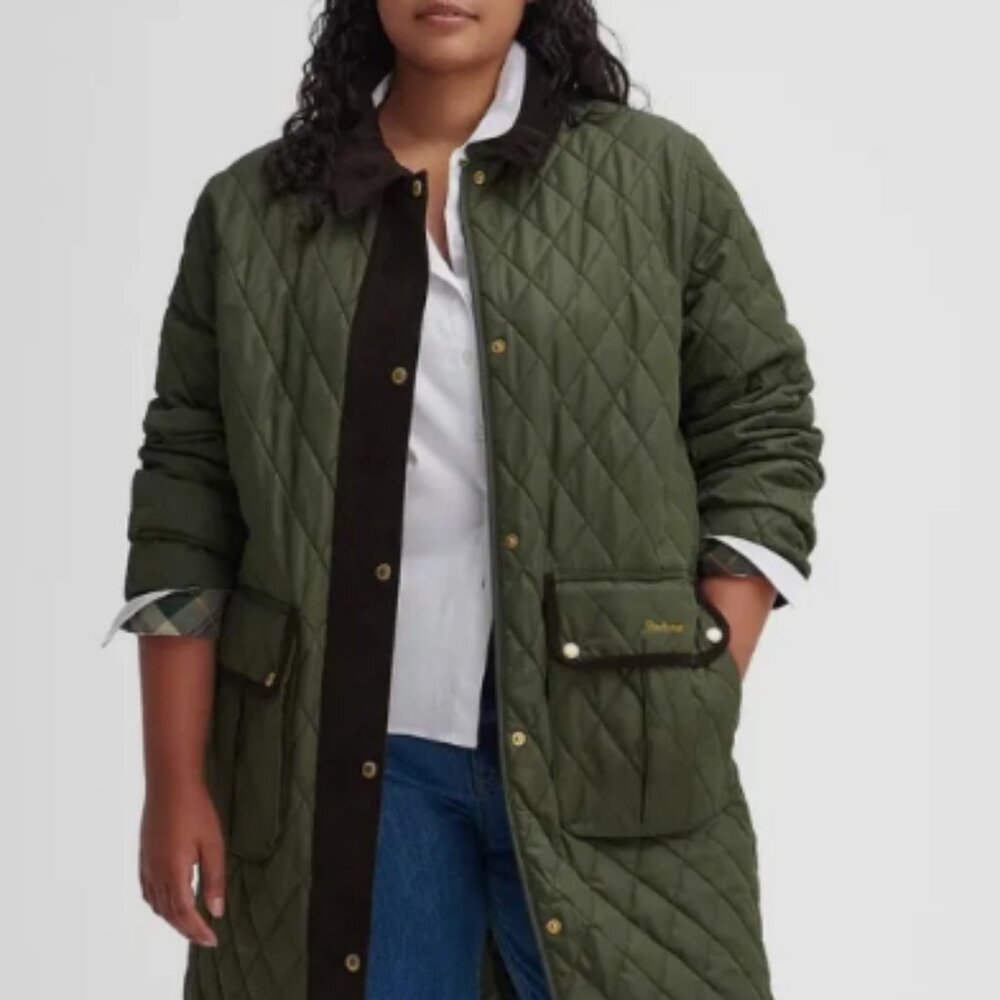 Barbour Tulip Corduroy Trim Quilted Jacket Plus Size MSRP$465 CHIC & COMFORTABLE